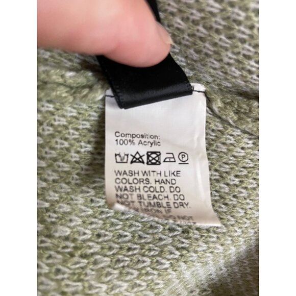 Shein Womens Sweater Medium Green White Floral Y2K Retro - Picture 4 of 8